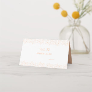 Cartão De Mesa Peach Fuzz Padrão Minimalista de Flor de Cor de Te