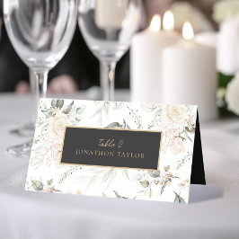 Cartão De Mesa Pearl Blush Floral Elegance Pattern Wedding ID989