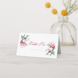 Cartão De Mesa Peônia Rosa Suave & Floral de Eucalipto