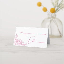 Cartão De Mesa Peony Elegance Wedding