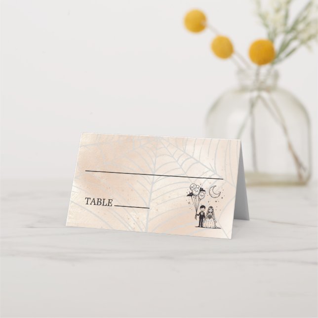 Cartão De Mesa Pequeno Casal Spooky (Frente)