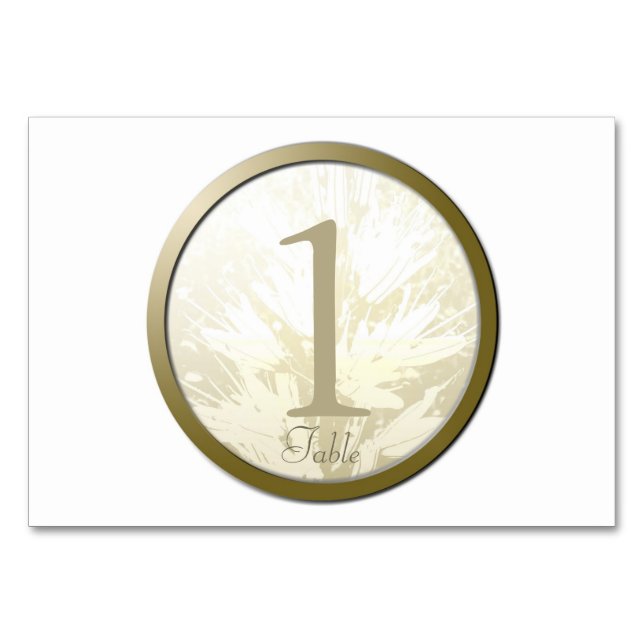 Cartão de Mesa Personalizado para Flores Douradas  (Verso)