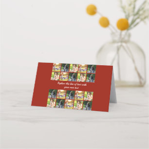 Cartão De Mesa Personalizar colagem e texto de fotos