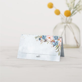 Cartão De Mesa Pêssego Azul Pêssego Blush Casamento Floral Botâni