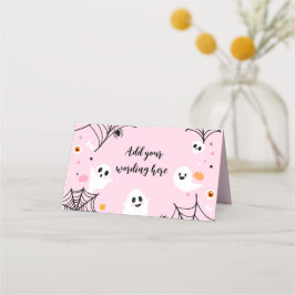 Cartão De Mesa Pink Halloween Ghost Food Tents