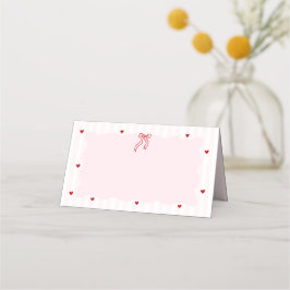 Cartão De Mesa Pink Stripe Red Heart Little Sweetheart Birthday