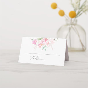Cartão De Mesa PixDezines Romance Enrubescida Sweetpeas aquarela