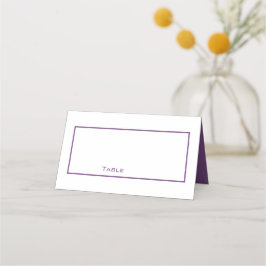 Cartão De Mesa Placa Clean Purple and White Place