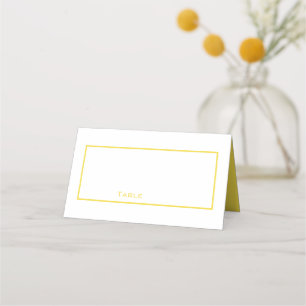Cartão De Mesa Placa Clean Yellow and White Place