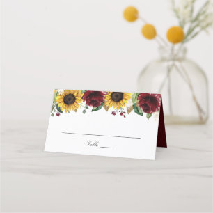 Cartão De Mesa Placa de Casamento das Flores Vermelhas Sunflower 