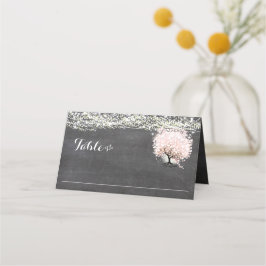 Cartão De Mesa Placa de Casamento de Árvore de Folha de Coração R