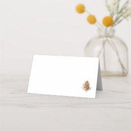 Cartão De Mesa Placa de Colocação Cone Pine de Aquarela
