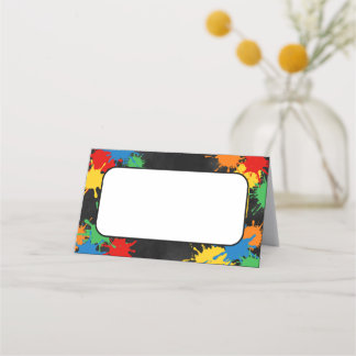 Cartão De Mesa Placa de Comida de Boys de Birthday Paintball