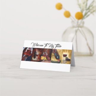 Cartão De Mesa Placa De Local - Bem-Vindo À Minha Casa