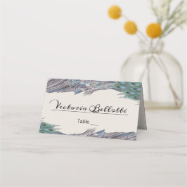 Cartão De Mesa Placa de local de assentamento de pavão - papel kr