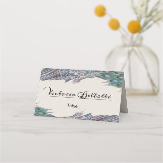 Cartão De Mesa Placa de local de assentamento de pavão - papel kr