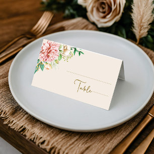 Cartão De Mesa Placa de Local de Casamento Dobrado por Hydrangea