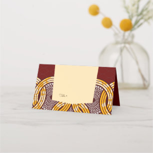 Cartão De Mesa Placa de Local de Mesa Floral Dourada Ankara Kiten