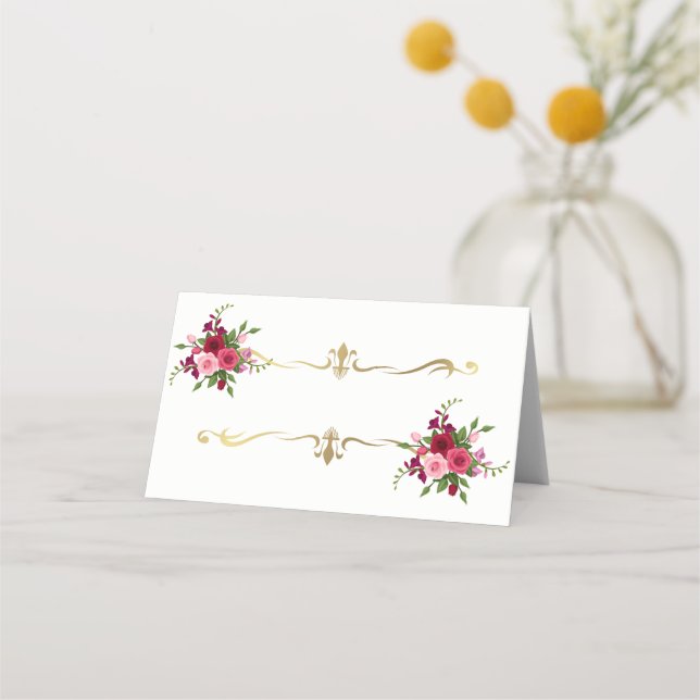 Cartão De Mesa Placa de Local de Nome Dobrado (Frente)