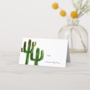 Cartão De Mesa Placa de Local do Chá de fraldas Boho Cactus
