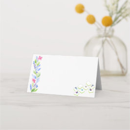 Cartão De Mesa Placa de Local Dobrada do Flor de Aquarela Mahjong