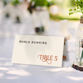 Cartão De Mesa Placa de Local Dobrada Padrão Floral Vermelho Retr