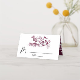 Cartão De Mesa Placa de Local Floral Simples Moderna para Casamen