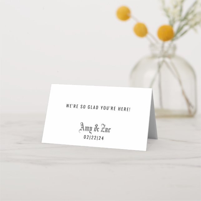 Cartão De Mesa Placa de lugar da letra vazio frontal (Verso)