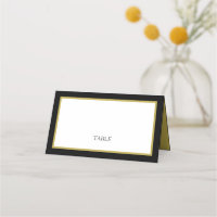 Placa de lugar de Mesa de borda Dourada preta