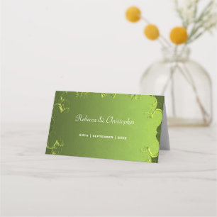 Cartão De Mesa Placa de lugar de Mesa verde elegante