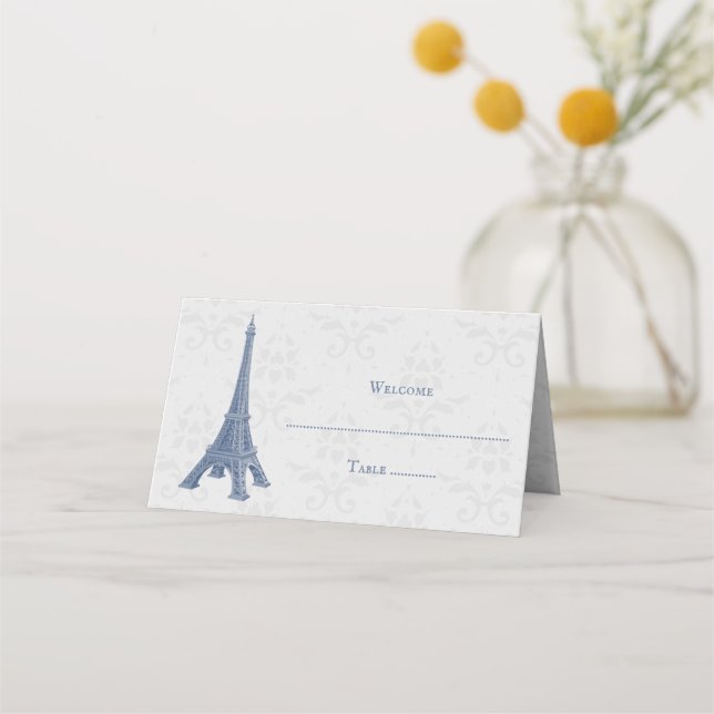 Cartão De Mesa Placa de lugar de recepção de danos à torre Eiffel (Frente)