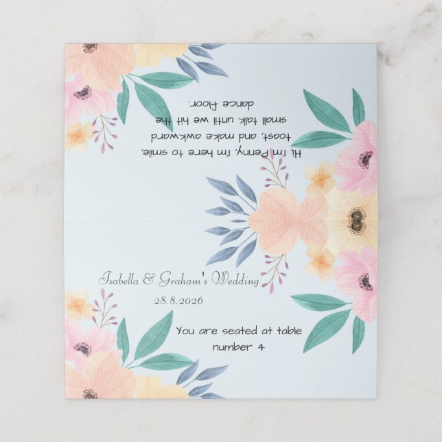 Cartão De Mesa Placa de lugar - design de ventilador simples (Exterior/Desdobrado)