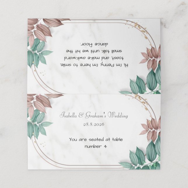 Cartão De Mesa Placa de lugar - design simples (Exterior/Desdobrado)