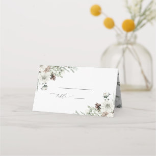 Cartão De Mesa Placa de lugar do Chá de panela Elegante Evergreen