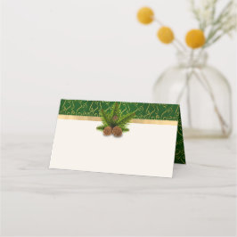 Cartão De Mesa Placa de lugar dobrada do Casamento no inverno Pin