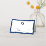 Cartão De Mesa Placa de lugar Mitzvah, Bar Azul Elegante Marinho<br><div class="desc">Placa de lugar Mitzvah,  Bar Azul Elegante Marinho</div>