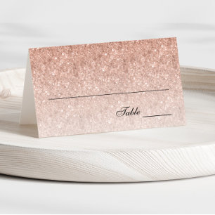 Cartão De Mesa Placa de lugar personalizada Glitter Glitter Rosa 