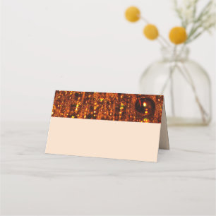 Cartão De Mesa Placa de Luz do Shimmer Laranja
