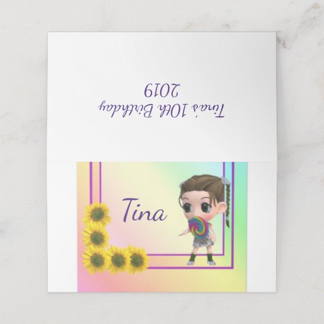 Cartão De Mesa Placa de mesa (Exterior/Desdobrado)