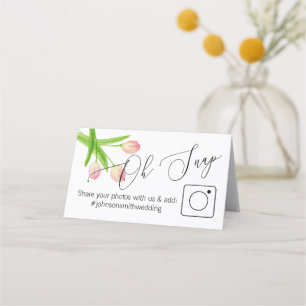 Cartão De Mesa Placa de mesa de Partilha de Fotos Tulip Rosa #has