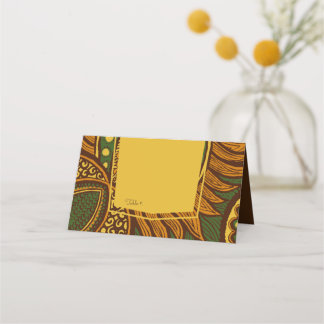 Cartão De Mesa Placa de Mesa Floral Dourada de Ancara Africana