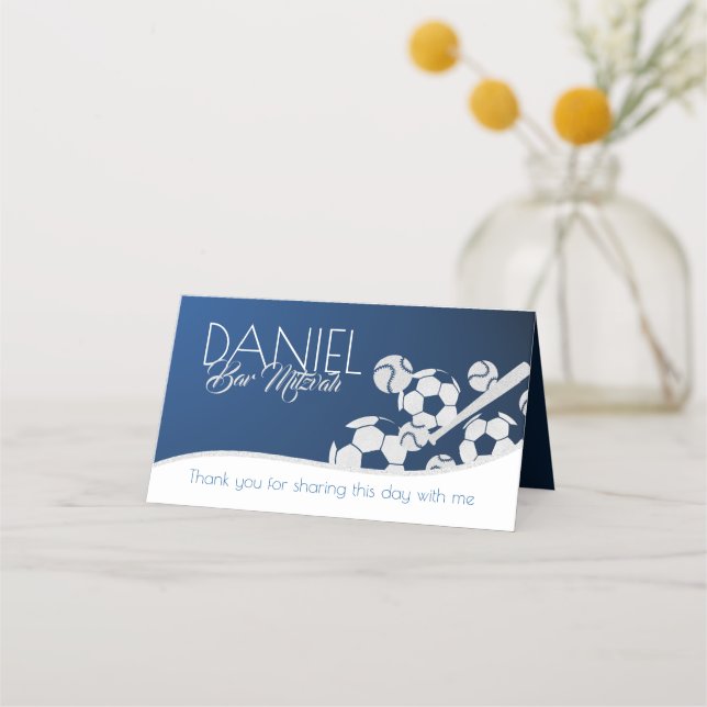 Cartão De Mesa Placa desportiva Combo Baseball Soccer (Verso)