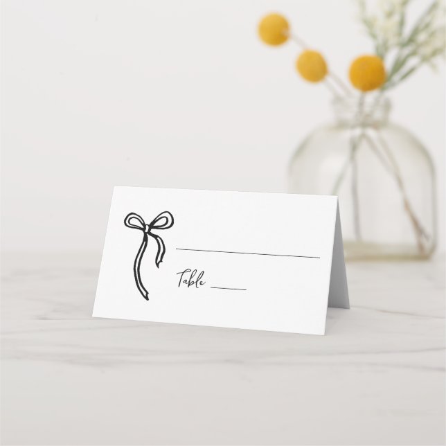 Cartão De Mesa Placa Flores para casamentos Place desenhada à mão (Frente)
