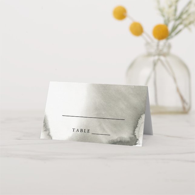 Cartão De Mesa Placa Ombre Watercolor | CINZA (Frente)