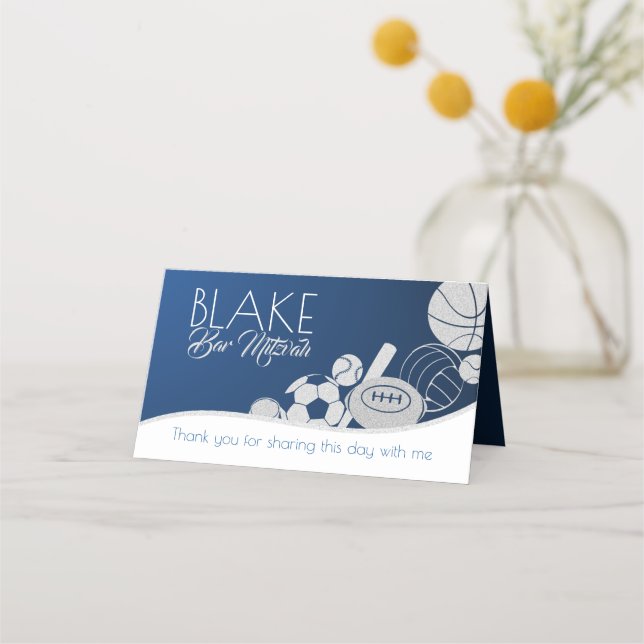 Cartão De Mesa Placa Sentada de Combinação Esportiva (Verso)