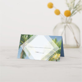Cartão De Mesa Placa Tropical Palm Trees Beach Weding Place Card