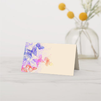 Cartão De Mesa Placas De Borboleta Arco-Íris