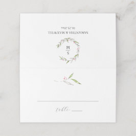 Cartão De Mesa Placas de Casamento Botânicos De Inverno