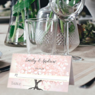 Cartão De Mesa Placas de Casamento de Árvore de Folha de Coração