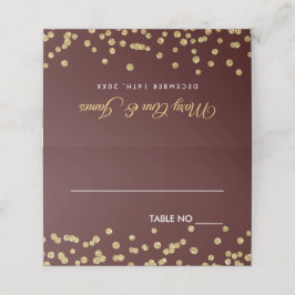Cartão De Mesa Placas De Casamento Dourado Glitter Confetti Marsa